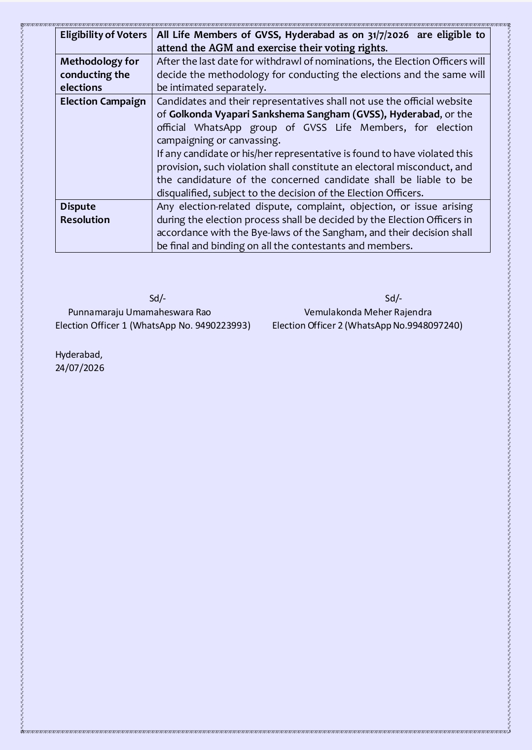 Election notification - page 2 of 2